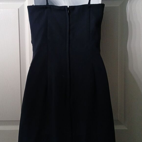 Jodan navy blue side gather beaded sleeveless formal gown with shawl  Sz 2 - Picture 10 of 12